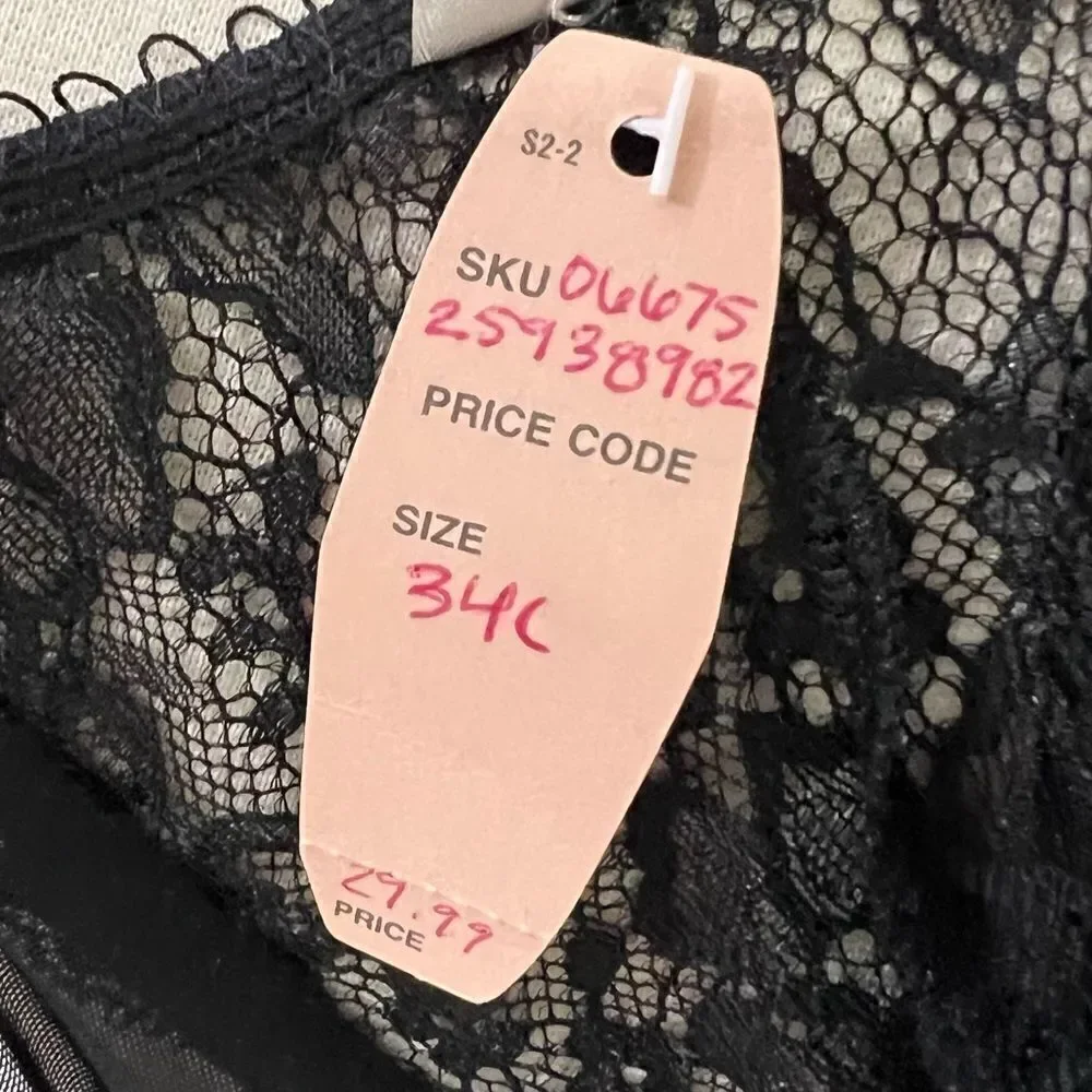 NWT VINTAGE Victoria’s Secret Lace Corset Top Bustier Size 34C
